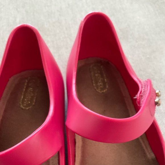 GUC Mini Melissa Pink Mary Jane Shoes with Pink Fabric Bows! - Picture 7 of 11